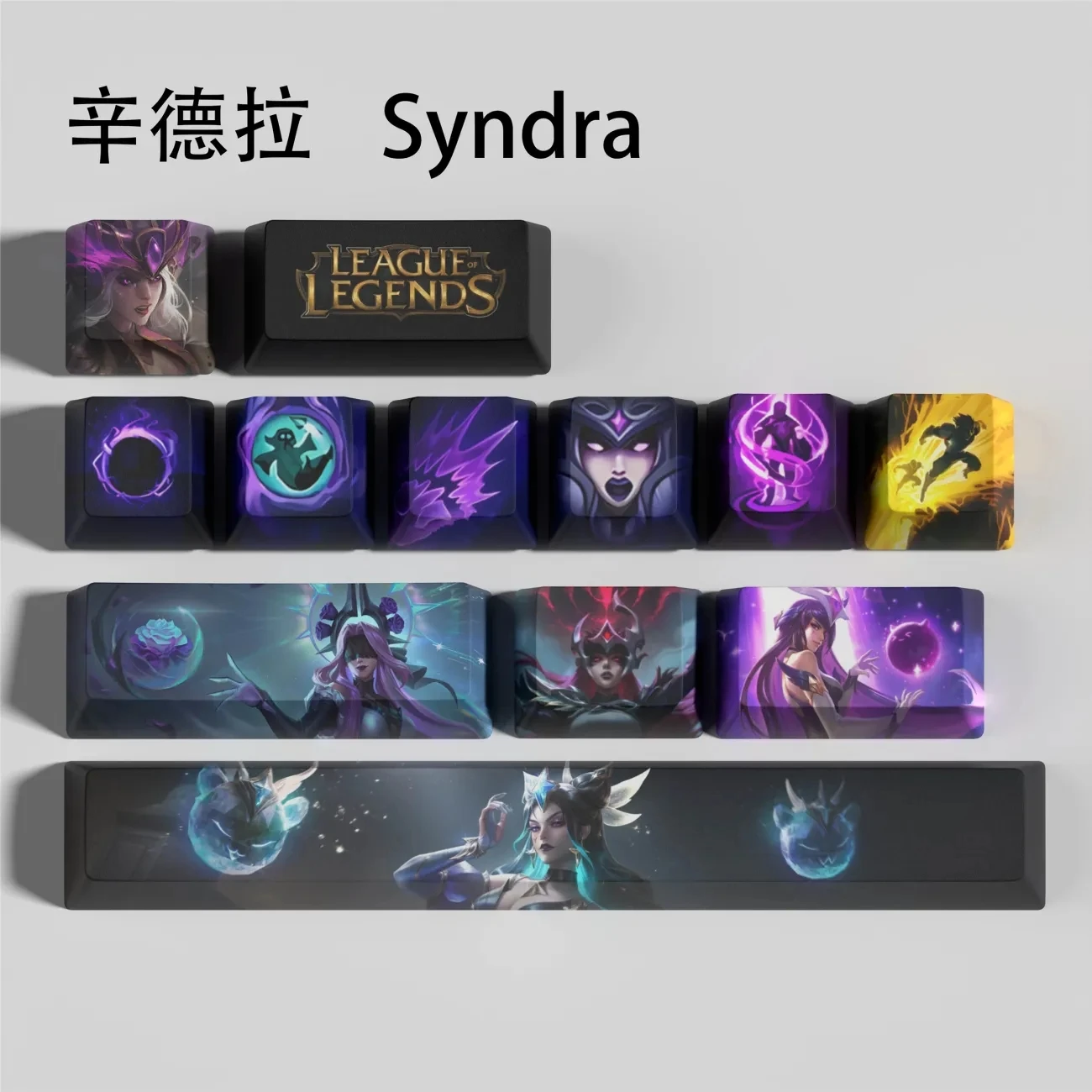 LOl Syndra League of Legends OEM PBT Keyboard Cap Kawaii Periphery Keycap Cute Cartoon Tabletop Decoration Lovely Holiday Gift