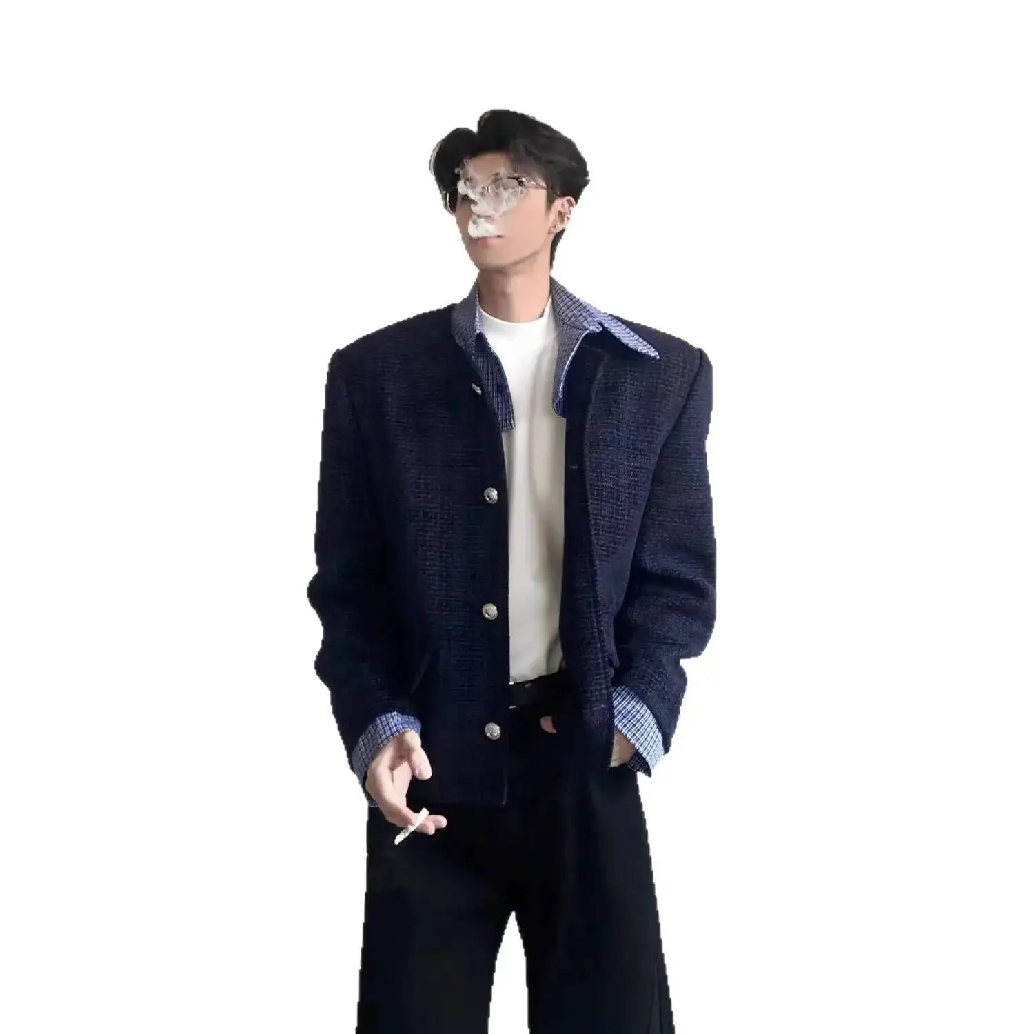 Herren-Straßenjacke, hochwertiger, modischer Baumwollstoff im Hongkong-Stil, beständig gegen Tragen und Kälte