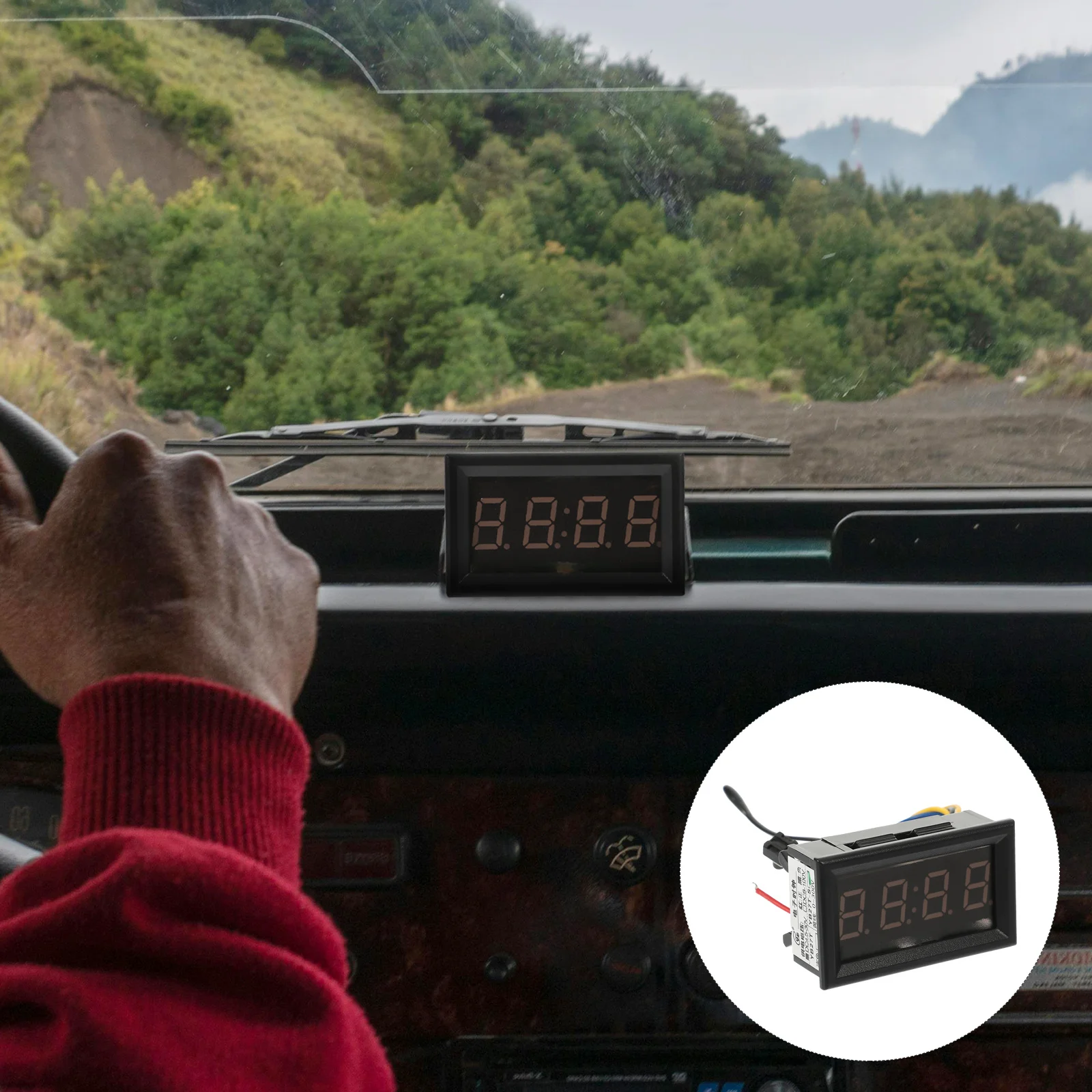 

Car Electronic Clock Dashboard Digital Thermometer Voltage Meter Temperature Gauge Vehicle Meter Car Accessory