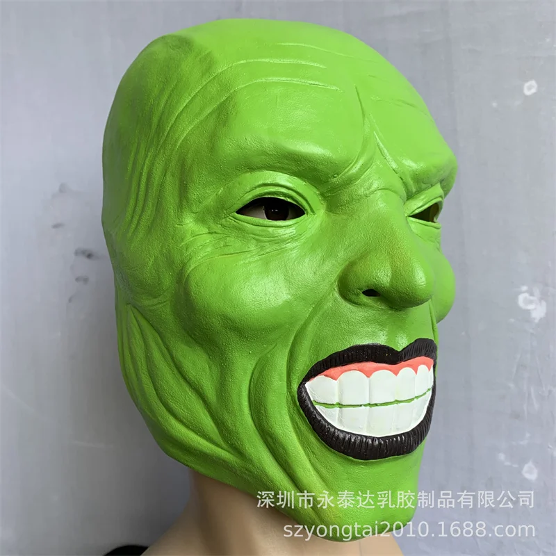 The Mask Movie Jim Carrey Cosplay Mask Green Mask Halloween Party Green Funcy Dress Adult Props