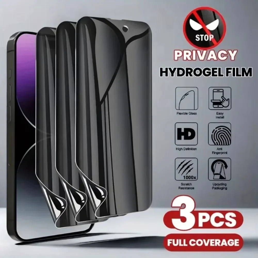 

Hydrogel Membrane Anti-Spy Screen Protector For iPhone 17 Pro 16 14 12 13 11 15 Pro Max 16 14 15 Plus X XS Max XR Privacy Film