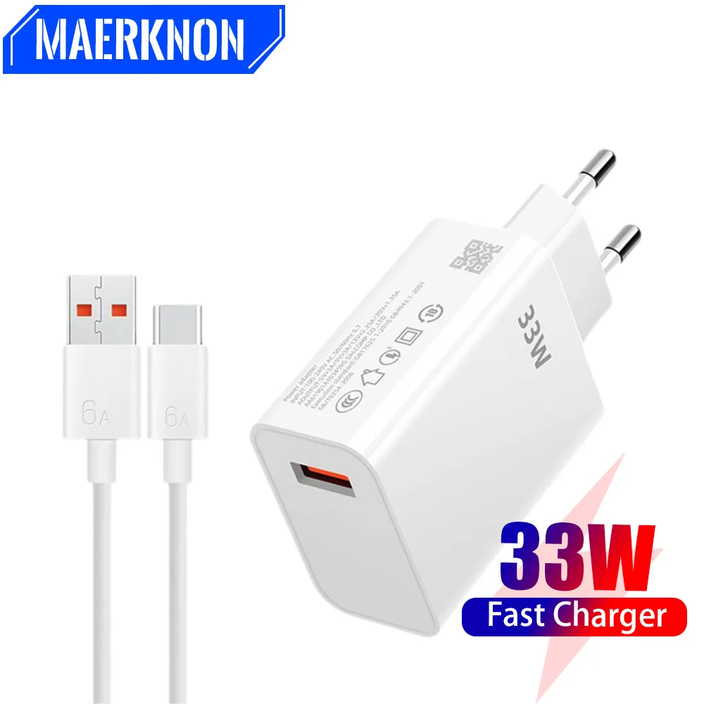USB 33 W Ladegerät Schnelle Lade Ladegerät 6A USB Typ C Kabel Schnell Telefon Ladegerät Adapter Für Xiaomi mi14 13 12 Redmi iPhone Oneplus