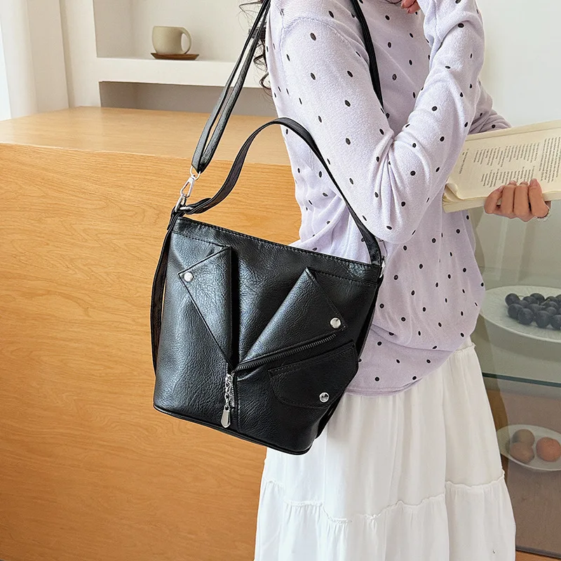 

2026 New Arrival Niche Artistic Women's Bag Stylish Textured Top-Handle Shoulder Crossbody Purse for Daily & Date