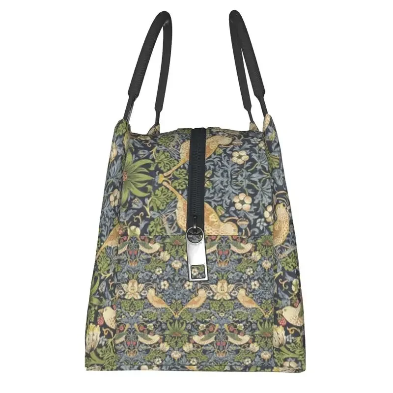 Bolsa de almuerzo aislante William Morris para el trabajo, oficina, patrón textil, refrigerador térmico a prueba de fugas, caja Bento, bolso de hombro para mujer