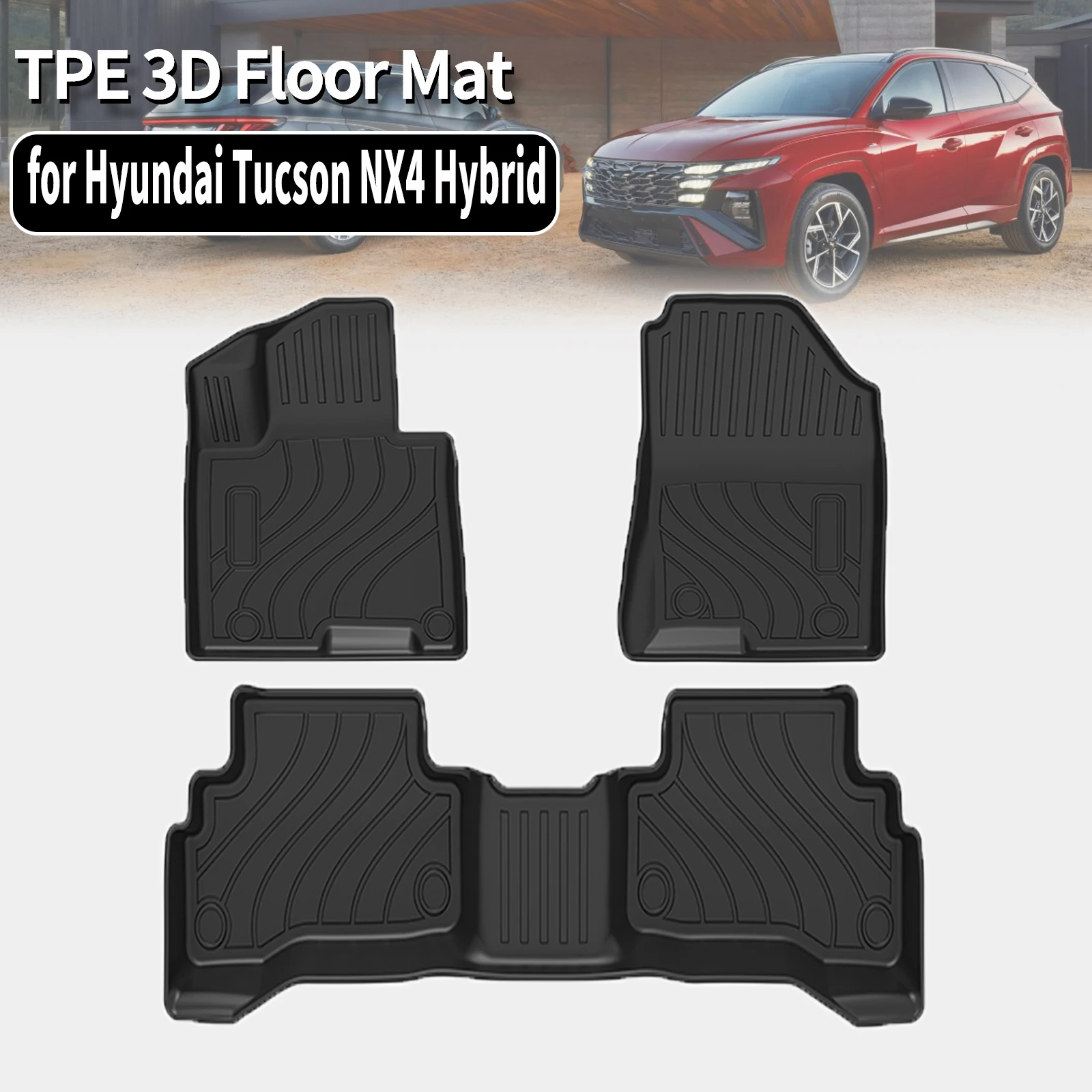 

for Hyundai Tucson Hybrid 2026 2025 2024 2023 (Not fit for Right Hand Drive) Waterproof Non-Slip TPE Car Mats Accessories