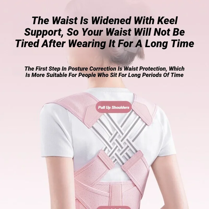 Back Brace Posture Corrector For Women And Men, Shoulder Straightener Adjustable Full Support Upper Lower Pain Relief Belt - view 4