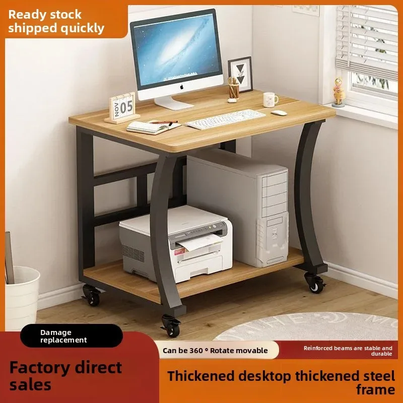 Small Apartment Computer Desk Home Desktop Bedroom Mini Study Table Single Mobile Simple Double-Layer Table for Compact Spaces