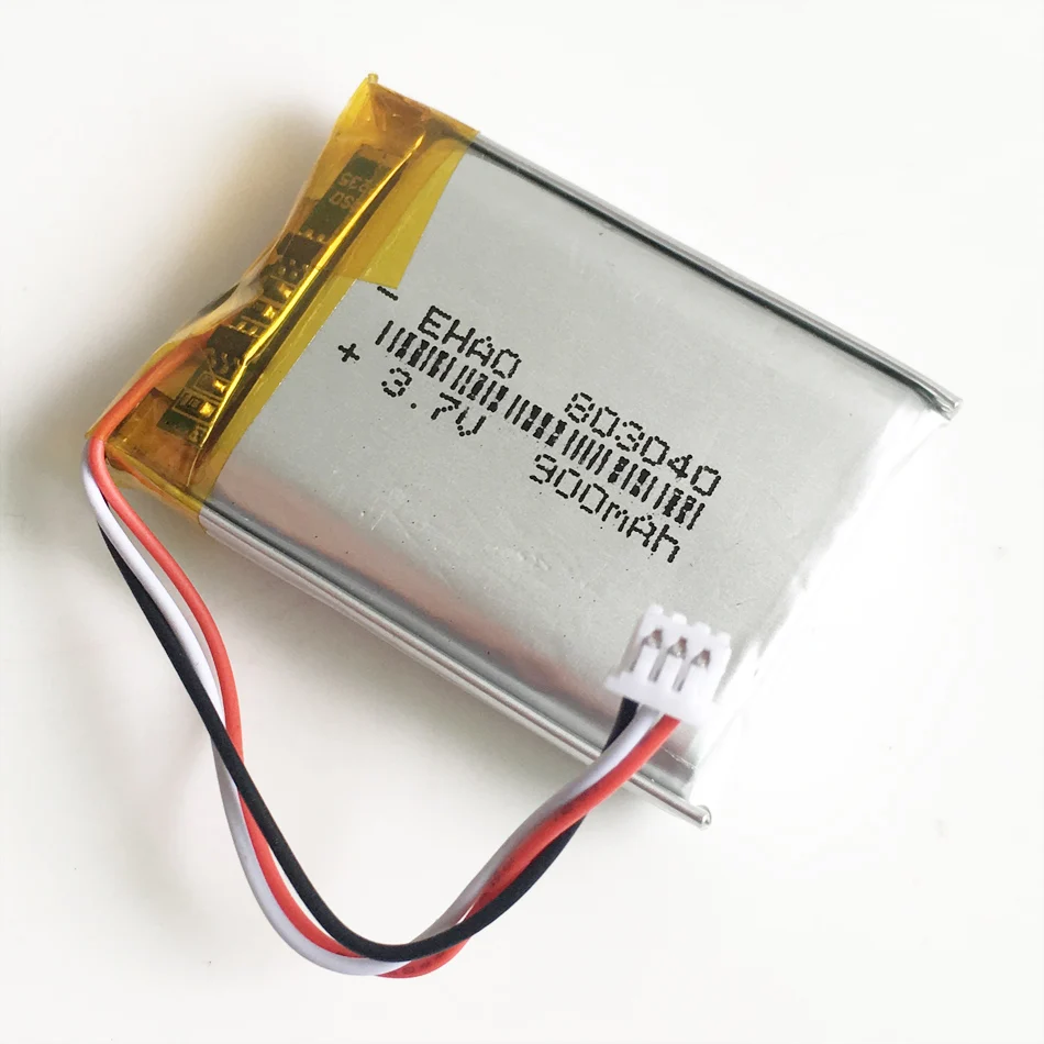 3.7V 900mAh litowo-polimerowa LiPo akumulator z JST 1.25mm 3pin złącze do MP3 PAD/aparat GPS laptopa 803040