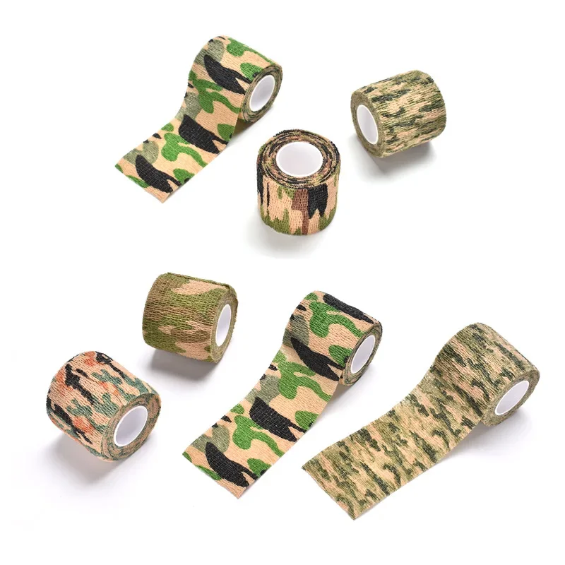 Elastic respirável não-tecido Camuflagem Bandage, Outdoor Camping primeiros socorros suprimentos, Tornozelo dedo entorse ferida Bind Up Band Aid