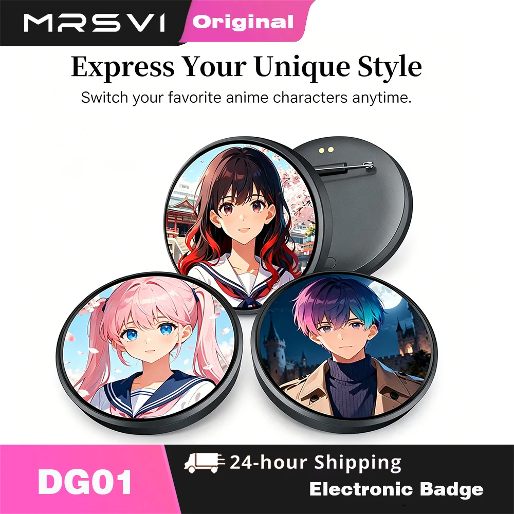 

MRSVI Dynamic Electronic Touch Display Screen, Outdoor DIY Anime Fashion Badge, Digital Photo Frame, Home Decoration