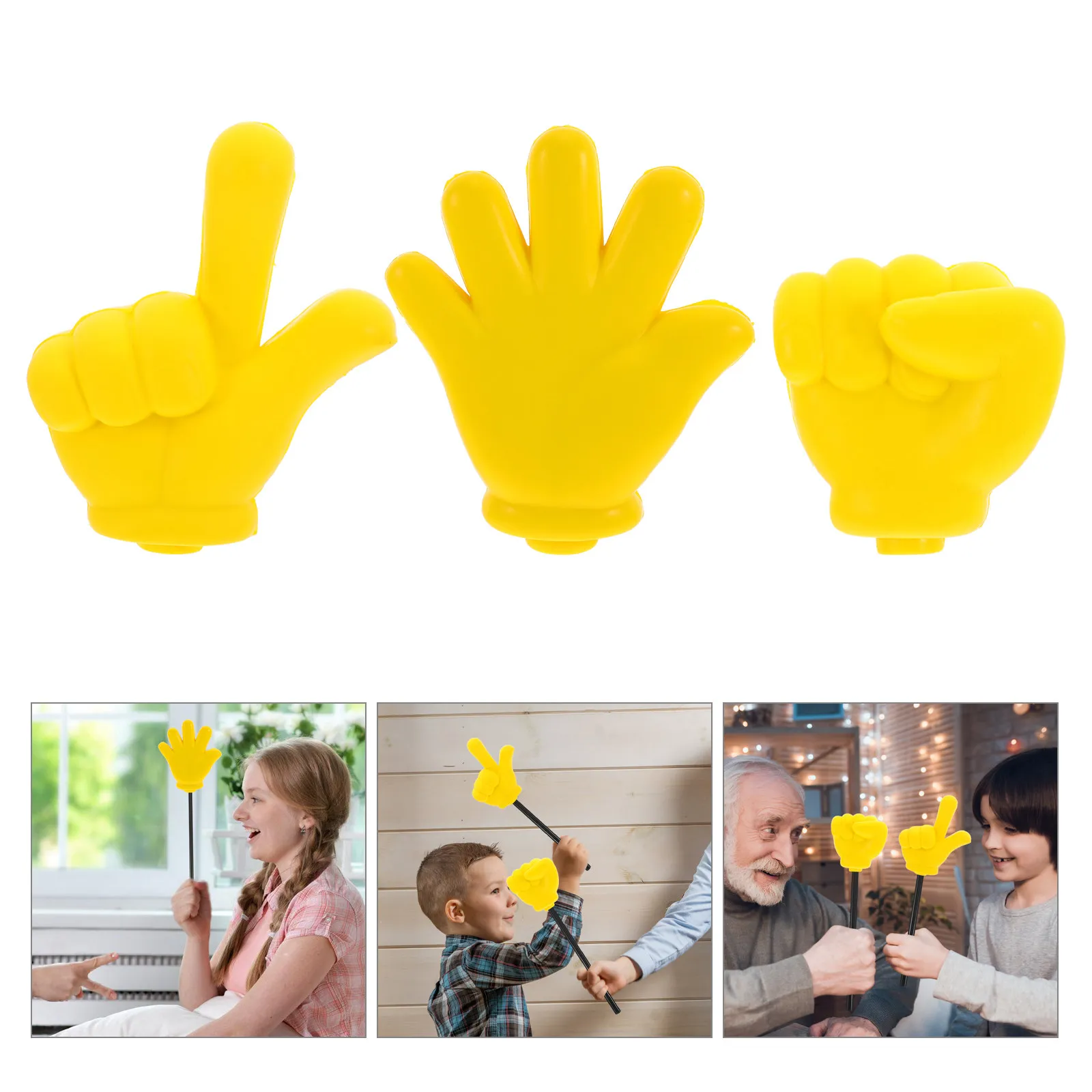 3Pcs Rock Paper Scissor Game Hand Gesture PU Foam Stress Ball Interactive Squeeze Reliever Party Accessory Sensory Toys for Kids