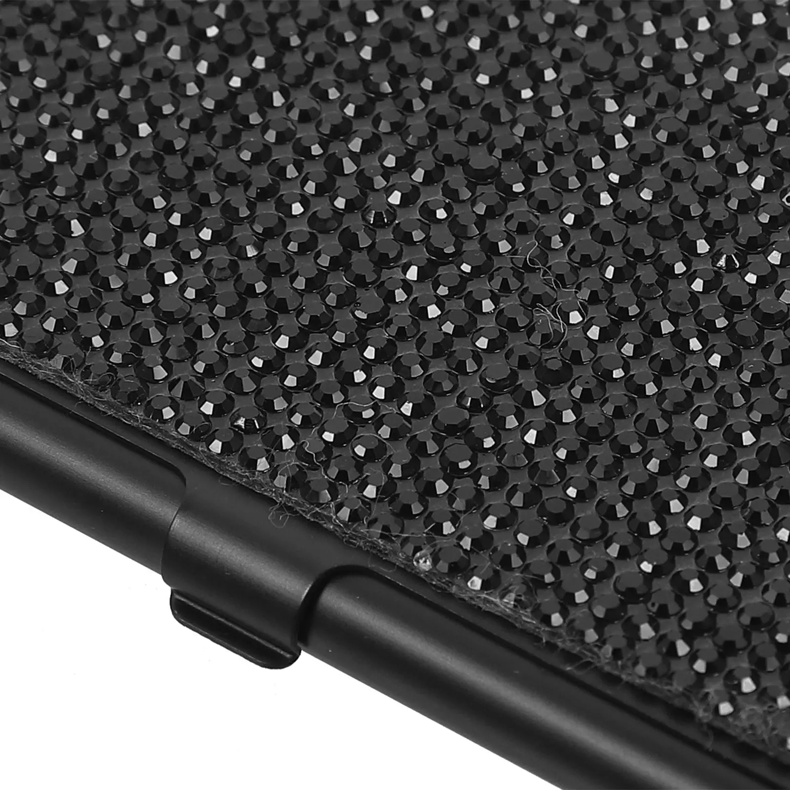 Rhinestone Business Card Holder Metal Cards Case Compact Size Water Drill Pocket Container for Desktop Storage Box