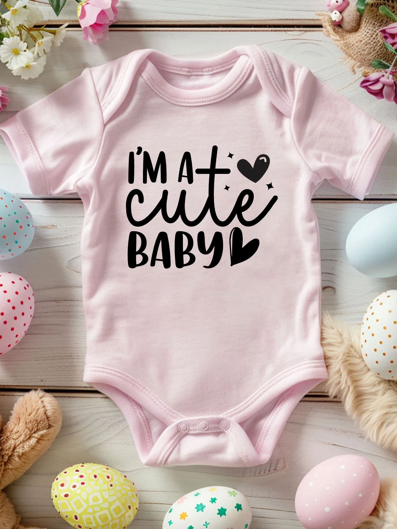 

Детский комбинезон-слип унисекс I'm A Cute Baby, 100% хлопок, мягкий, всесезонный, розовый, 190 г/м²