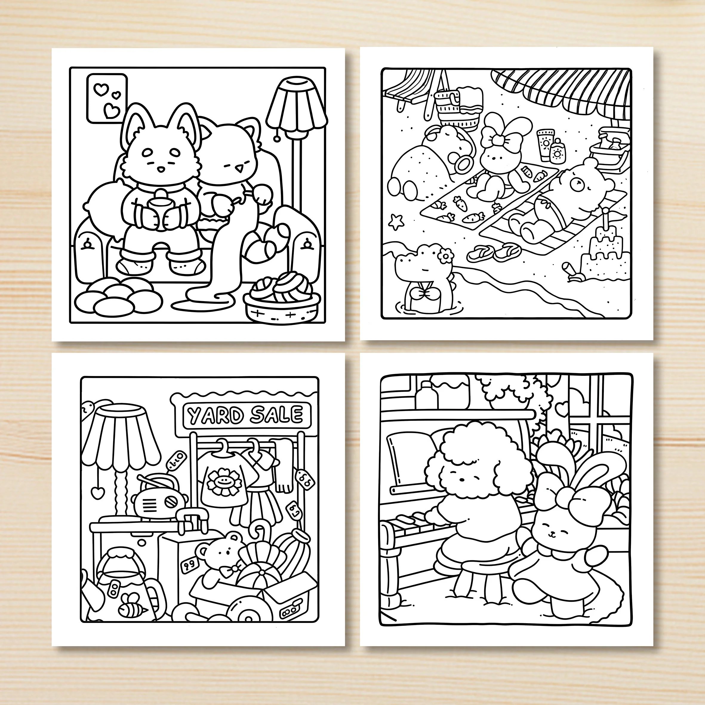 FUZZY HYGGE Libro da colorare con motivi Bold-easy per adulti Simpatico libro da disegno Regalo perfetto per feste e compleanni