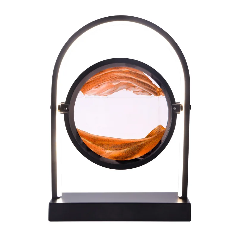 الرمال المتحركة اللوحة الجدول ضوء الفاخرة الفن الساعة الرملية هدية الزفاف مكتب غرفة المعيشة المحيطة ضوء غرفة نوم مصابيح السرير