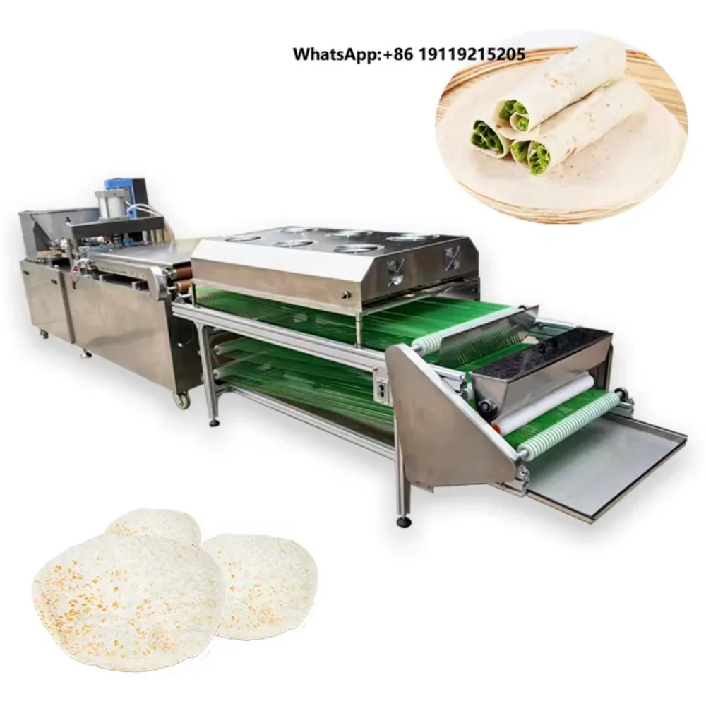 Mini Automatic Grain Product Making Machine Injera Pita Bread Chapati Spring Roll Tortilla Press for Crepe Pancake Roti Maker