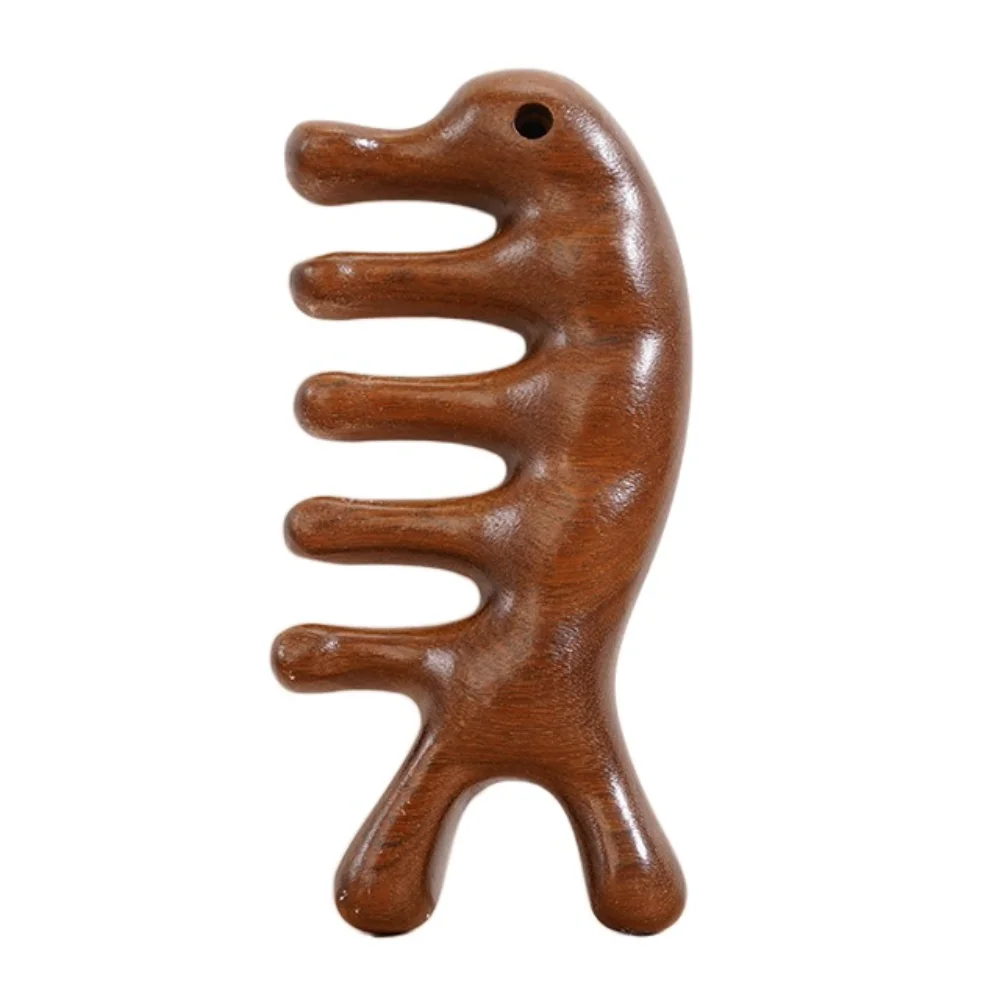 Five Teeth Body Meridian Massage Comb Multifunctional Hanging Head Massage Comb Help Blood Circulation Wide Tooth