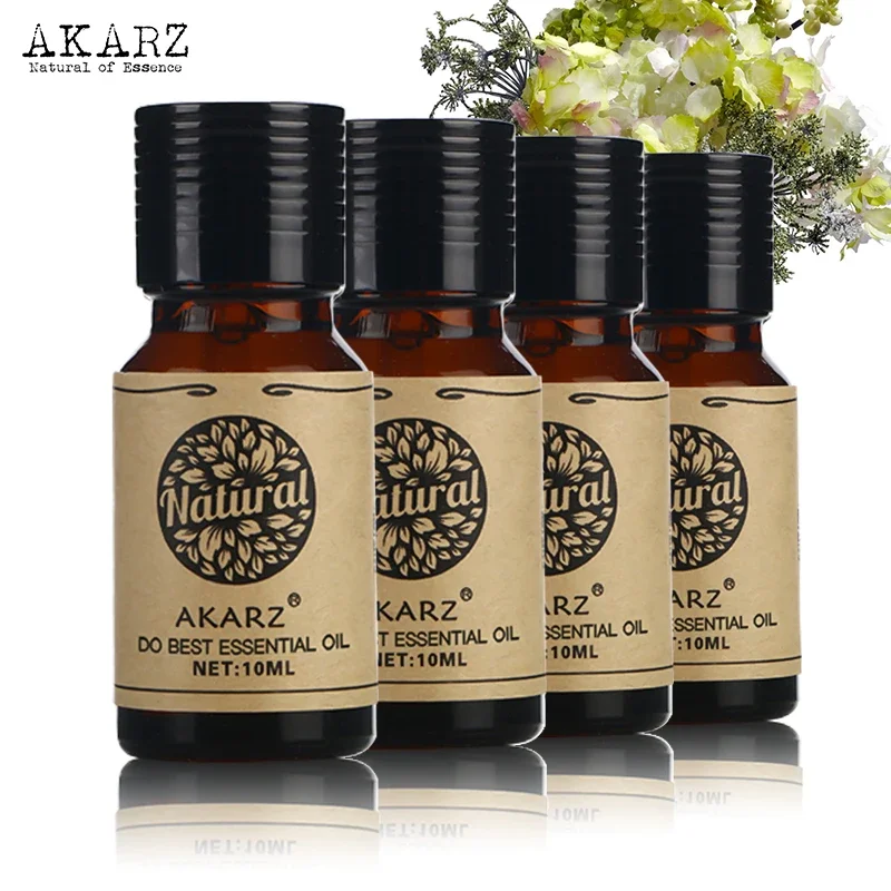 AKARZ Aromatherapy Essential Oil Set - Unleash the Power of Jasmine, Patchouli, Neroli, and Melissa - 10ml*4