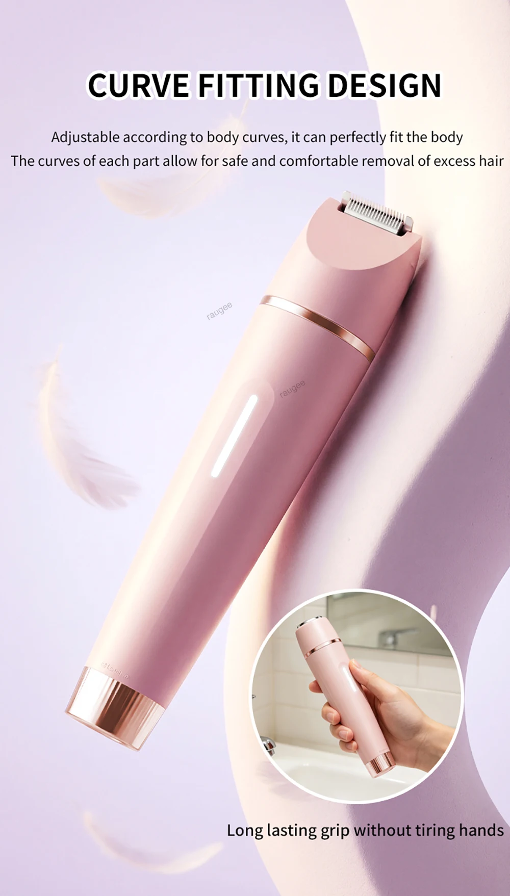 Elektrischer Nasenhaartrimmer für Frauen Tragbarer Wiederaufladbarer Nasenhaarentferner Schmerzloser 3-in-1 Elektrischer Nasenhaarrasierer – Detail 6