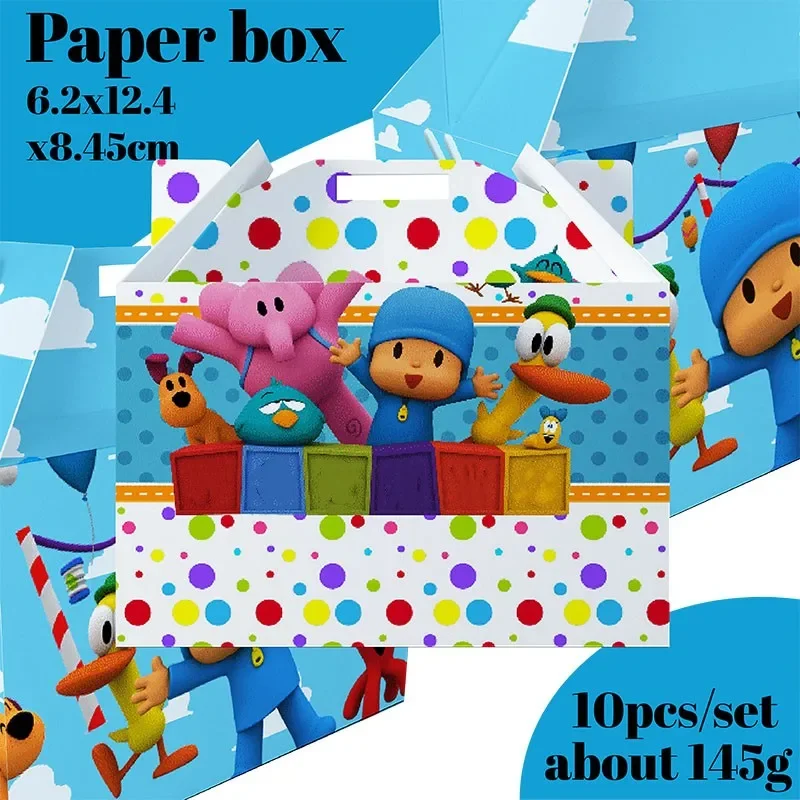 Cartoon Pocoyoed Theme Paper Box Event Party Supplies Decorate Poco Birthday Handmade DIY Candy Chocolate  Baby Shower Packaging