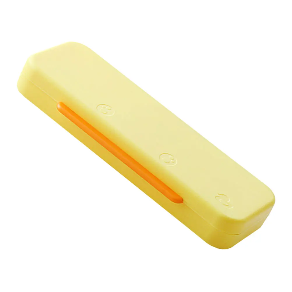 

Portable Large Capacity Stationery Box Double Layer Pen Case Yellow Container Holder For Student Supplies ganizer