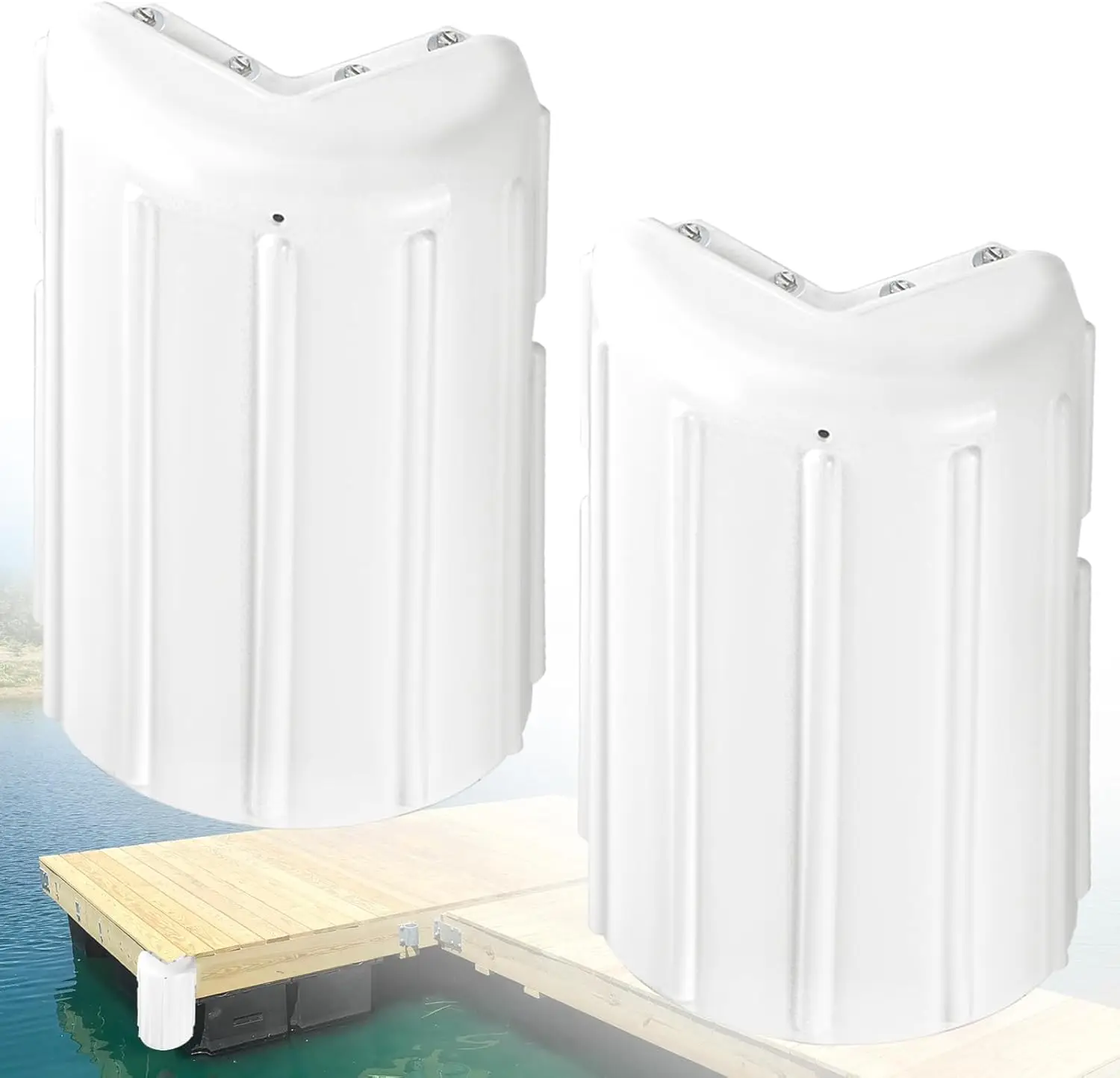 

Морские причальные бамперы для угловых участков, надувные, с защитой от УФ-излучения из винила и фурнитурой из нержавеющей стали, 8x16 дюймов