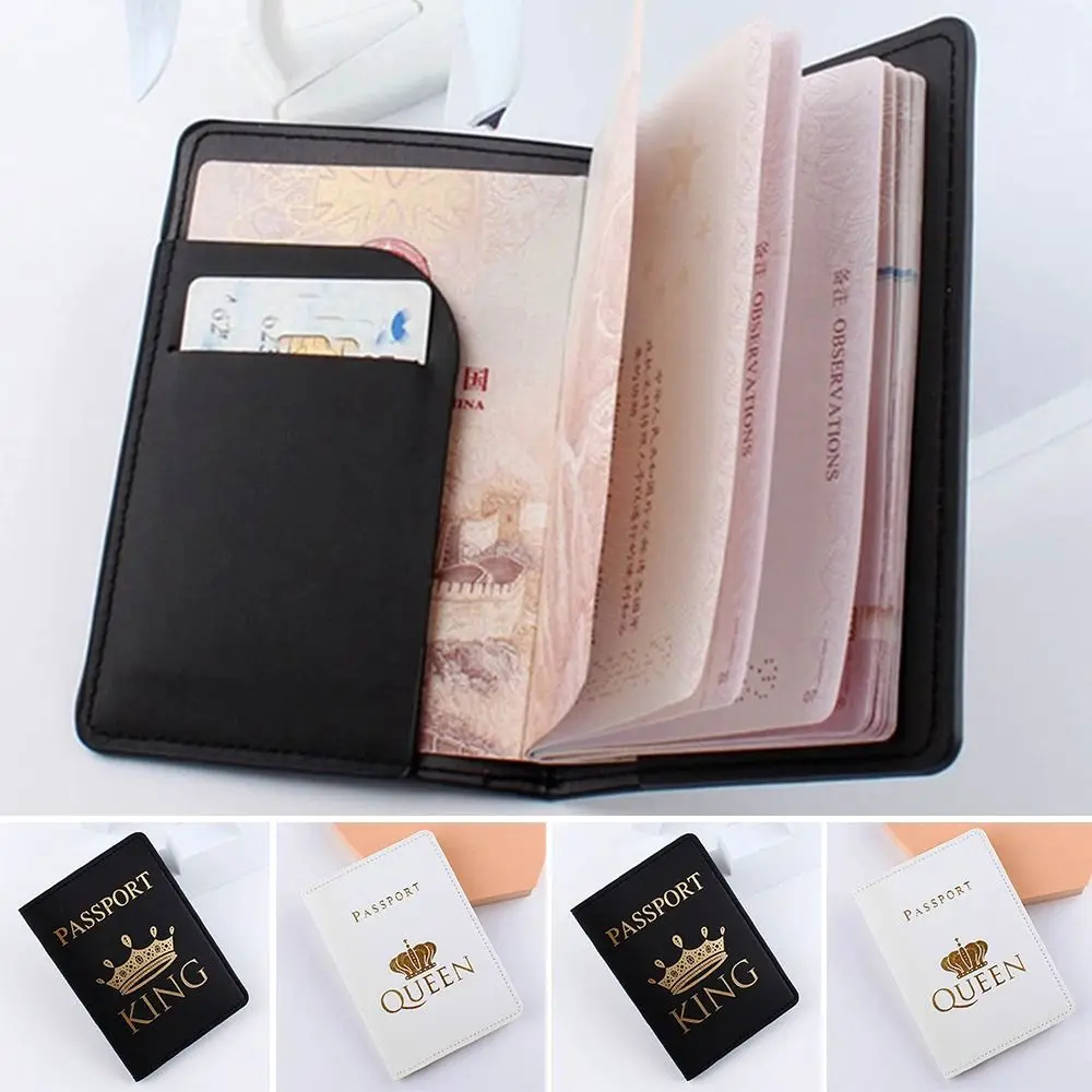 Universal Travel Pu Leather Couple Lovers Passport Cover Passport Holder ID Credit Card Bag Wallet Purse