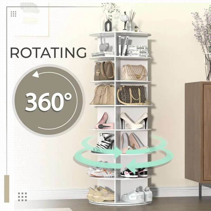 Rotating shoe rack 360-degree shoe cabinet 7-layer shopping mall display display multi-layer floor-to-ceiling rack household woo