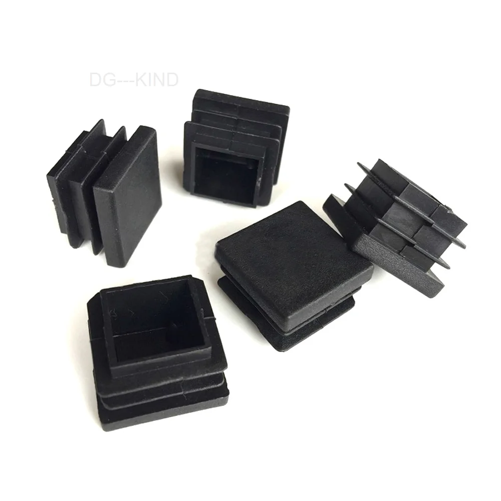 4 pcs black square plastic blanking end caps chair feet pipe inserts pipe plugs bung 10x10mm 13x13mm 15x15mm 16x16mm - 50x50mm