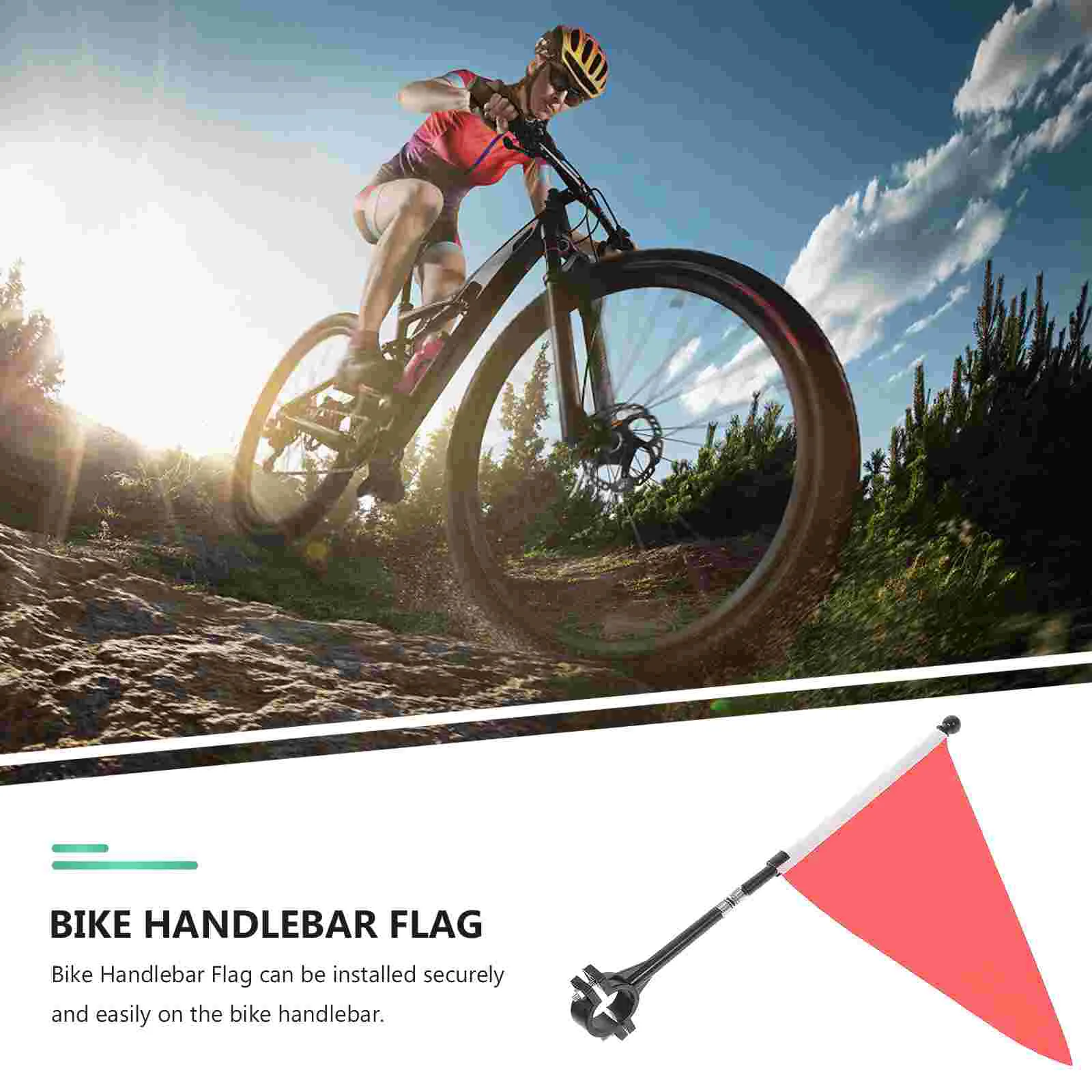 3 Sets Bike Trailer Flag Outdoor Flag Pole Cycling Handlebar Safety Flag Kids Bikes Flag Accessories Recumbent Bike Flag