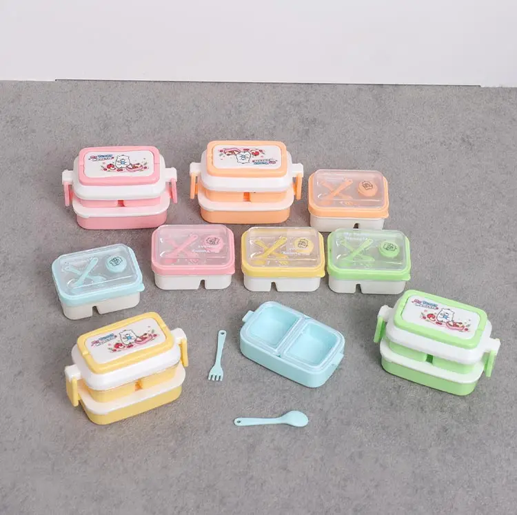 DIY Mini Doppelschichtige Lunchbox im Maßstab 1:12, Niedliche Essensbox für Puppenhaus-Miniatur-Lebensmittelaufbewahrung – Detail 14