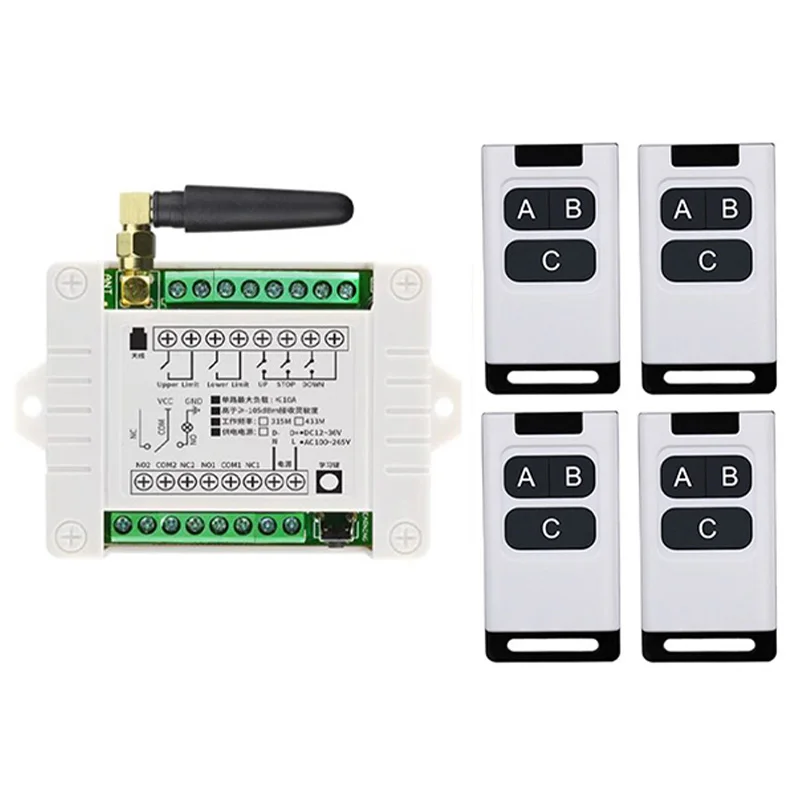 433Mhz RF DC12V 24V 36V Electric Door/Curtain/Shutters Limit Wireless Radio Remote Control Switch For Forward and Reverse Motors