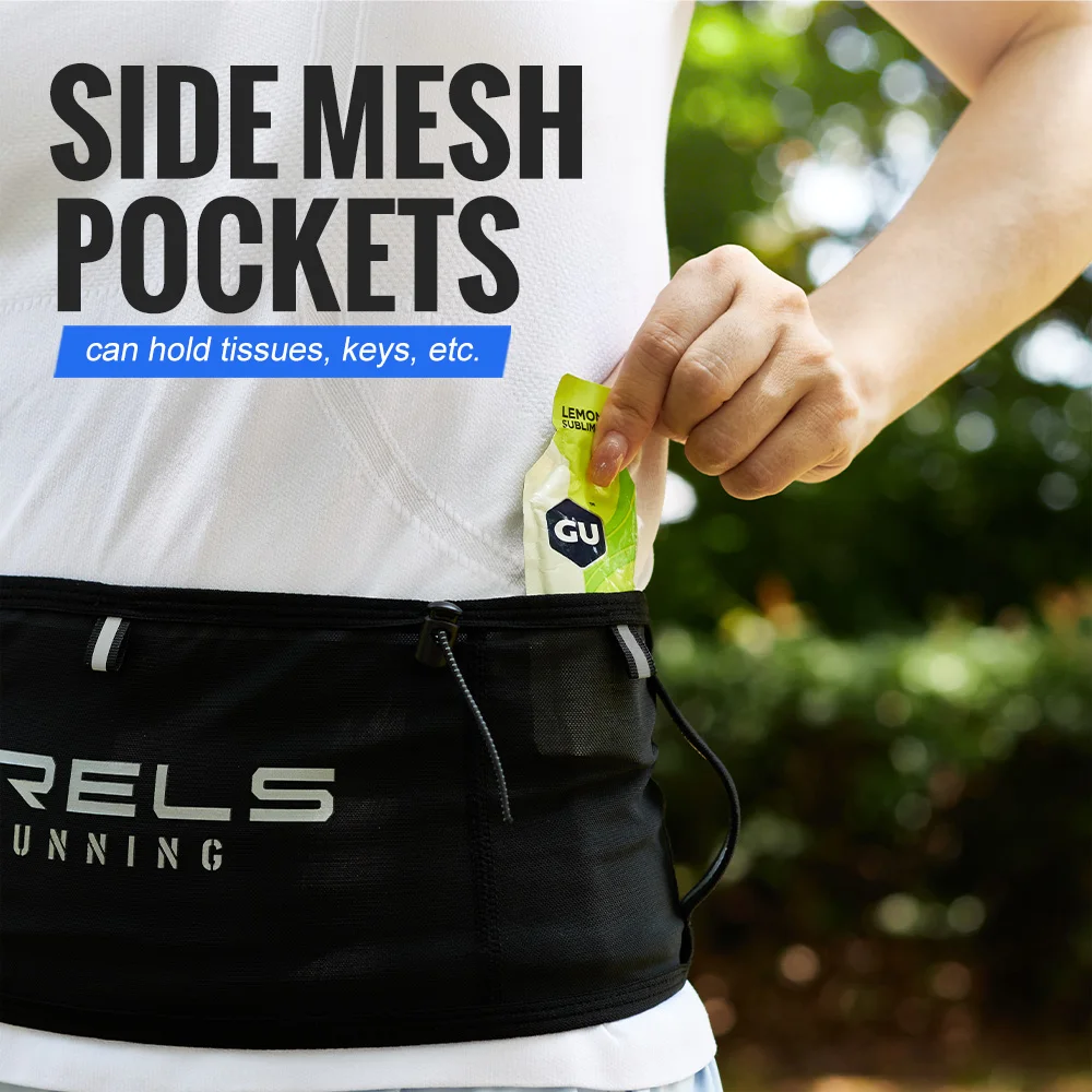 WRELS Waist Bag Multi-Functional Invisible Running Waist Bag Large-Capacity Breathable Fanny Pack Marathon Triathlon Waist Bag