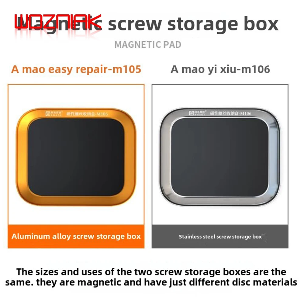 AMAOE M105 M106 Magnetic Screw Storage Box Aluminum Storage Tray Model Small Parts Storage Tray For Mobile Phone Repair Screws