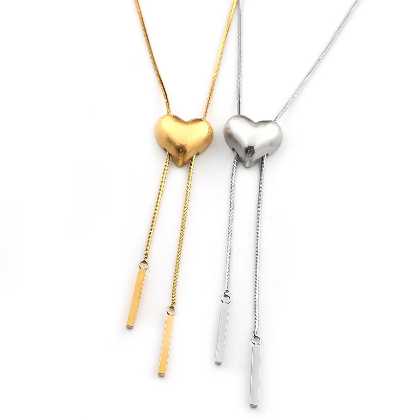 

Simple Love Heart Pendant Choker Necklace for Women Girl Stainless Steel Gold Color Adjustable Clavicle Chain Necklaces Jewelry