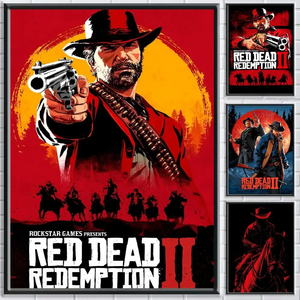 G-Game Red Dead Redemption 2 ملصق عالي الدقة ذاتي اللصق مقاوم للماء مثالي للمنزل والمكتب وغرفة النوم هدية رائعة #1
