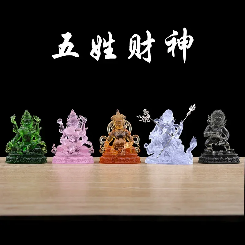 

цветная глазурь Улу Богатство Бог Будда Орнамент, Черный, Желтый, Красный, Белый, Зеленый, Тантрический Будда