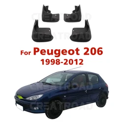 For Peugeot 206 1998 -2007 2008 2009 2010 2011 2012 Fender Mudguard Mud Flaps Guard Splash Flap Mudguards Car Accessories