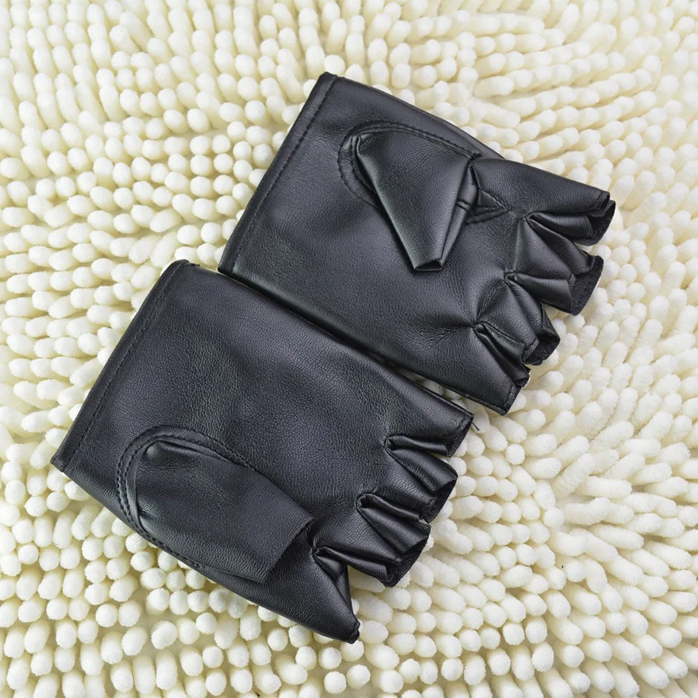 Hommes Style Punk demi doigt noir cachemire chaud coupe-vent Sports de plein air gants cyclisme ski randonnée Punk gants