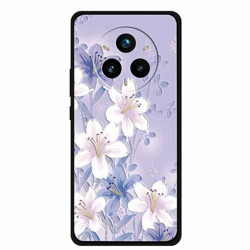 3D Emboss Phone Case For Realme 14 Pro Plus Coque Funda Black Silicone Soft Back Cover Case For Realme 14 Pro Plus Case Shell