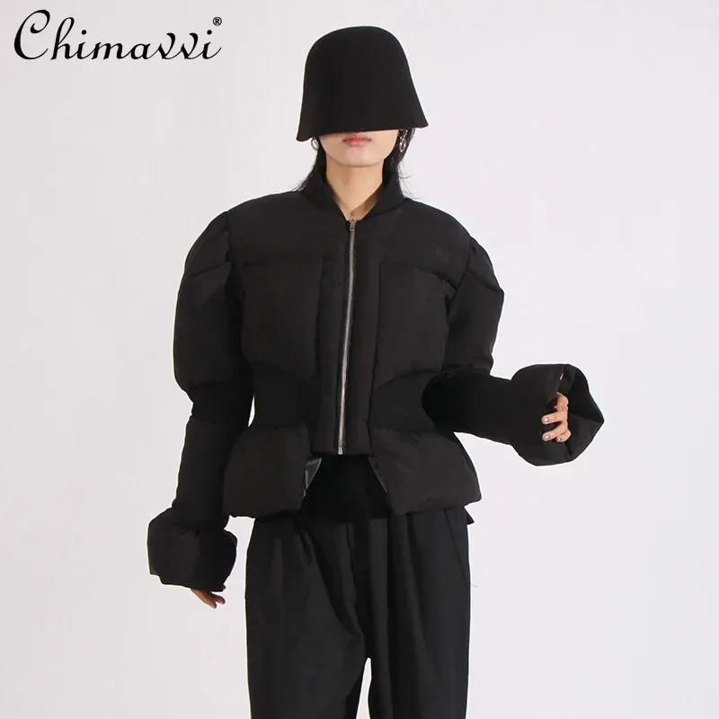

Autumn Winter New Fashion Down Cotton Jackets Slim Warm Thickened Cotton-padded Clothes Korean Loose Long-sleeved Elegant Tops