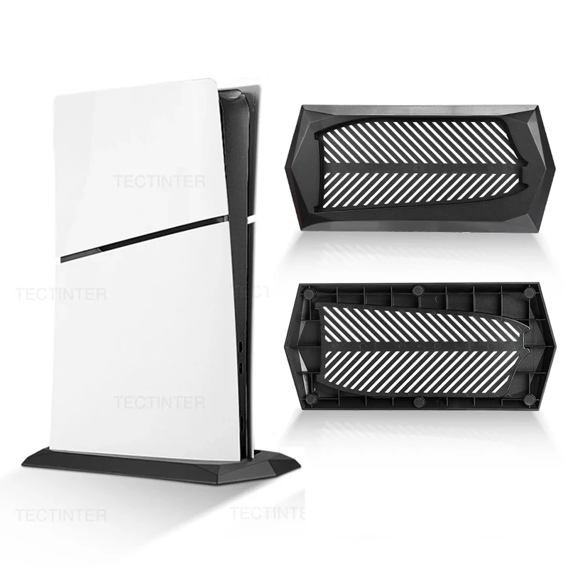 Vertical Stand Base Holder For Playstation 5 Slim Console with Built-in Cooling Vents and Non-Slip Feet For PS5 Slim Accessories