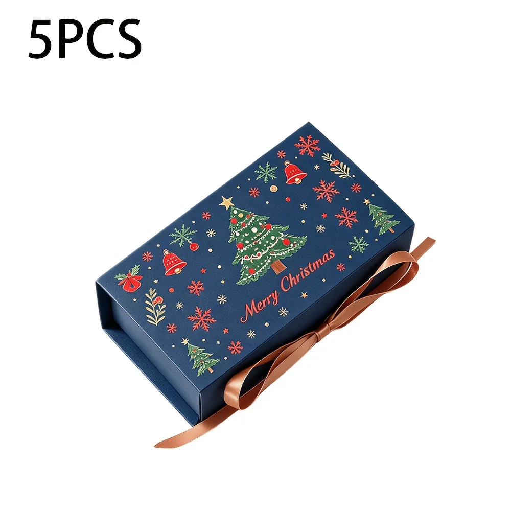 Christmas Snowflake Printed Gift Boxes with Ribbon