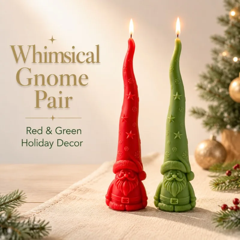Long Santa Claus Pillar Scented Candle Festive Atmosphere Decoration Ornament Holiday Gift Christmas Decoration