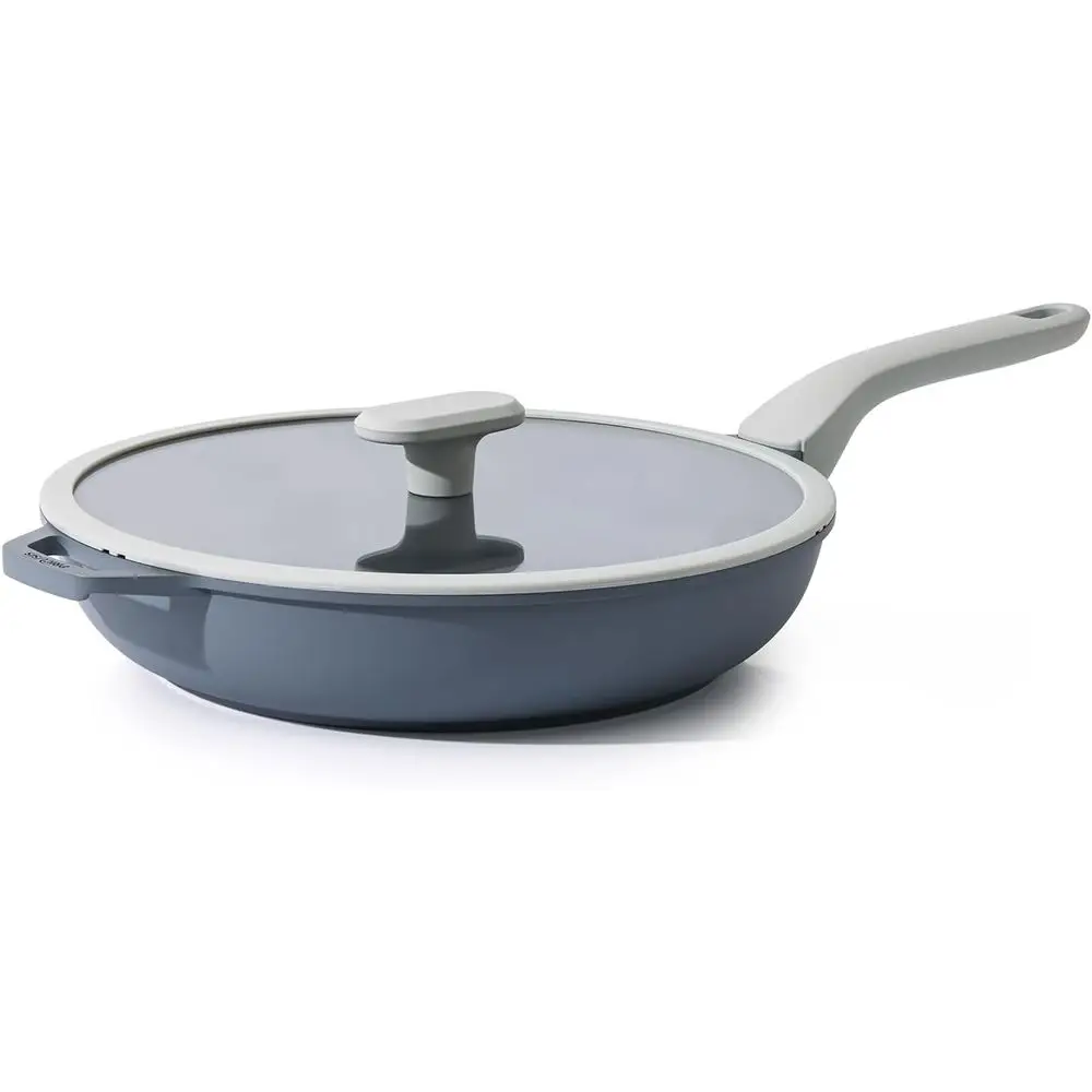 

Nonstick Frying Pan with Lid, 8/10/12 Inch, Metal Utensil Safe, Scratch & Stain Resistant, Oven & Dishwasher Safe, Induction Com