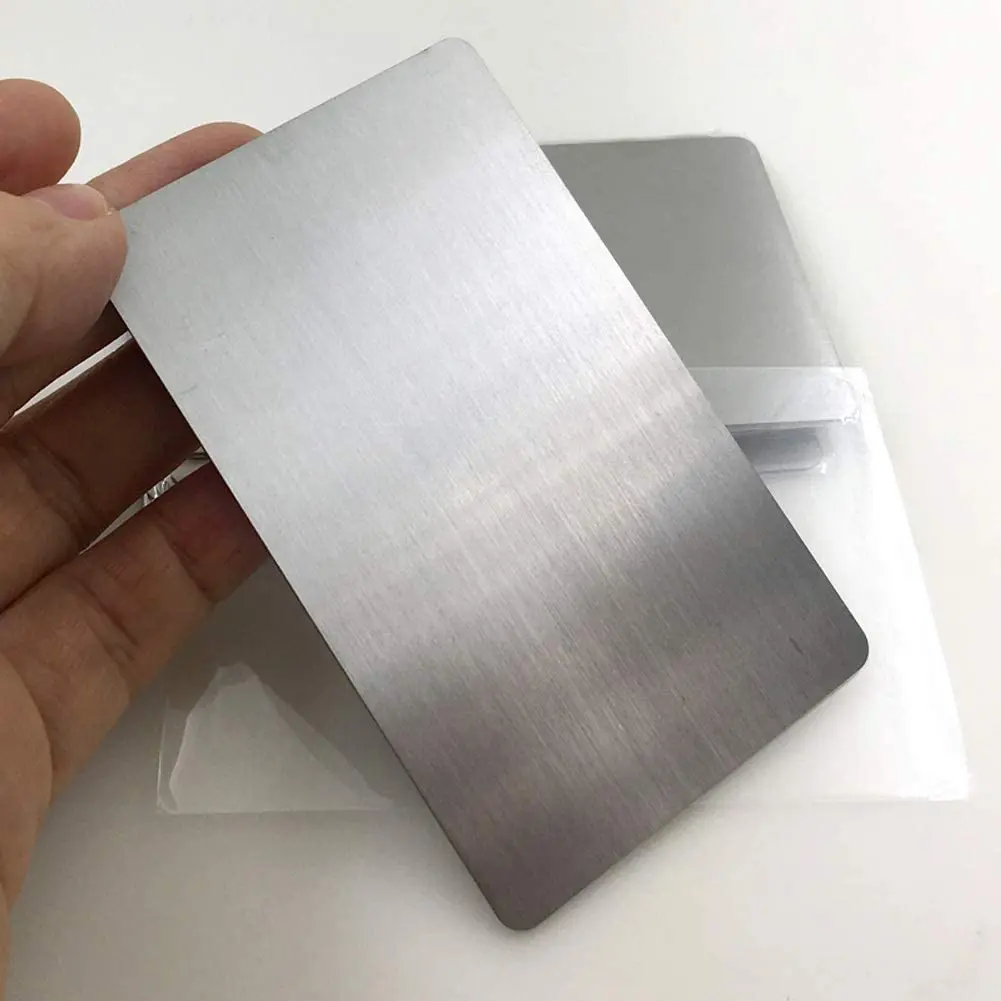 10pcs/pack 304 Stainless Steel Thick Metal Business Cards Blanks Card for Customer Laser Engraving DIY Gift Cards