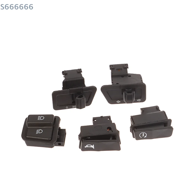 

5Pcs/Set Motorcycle Head Light Horn Dimmer Turn Starter Single Switch Button For Scooter ATV Moped Electric Scooter Parts