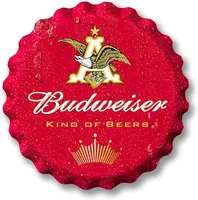 Desperate Enterprises Anheuser Budweiser Stamped Shape Bottle Cap - Premium Aluminum Sign - Made in USA - 18\