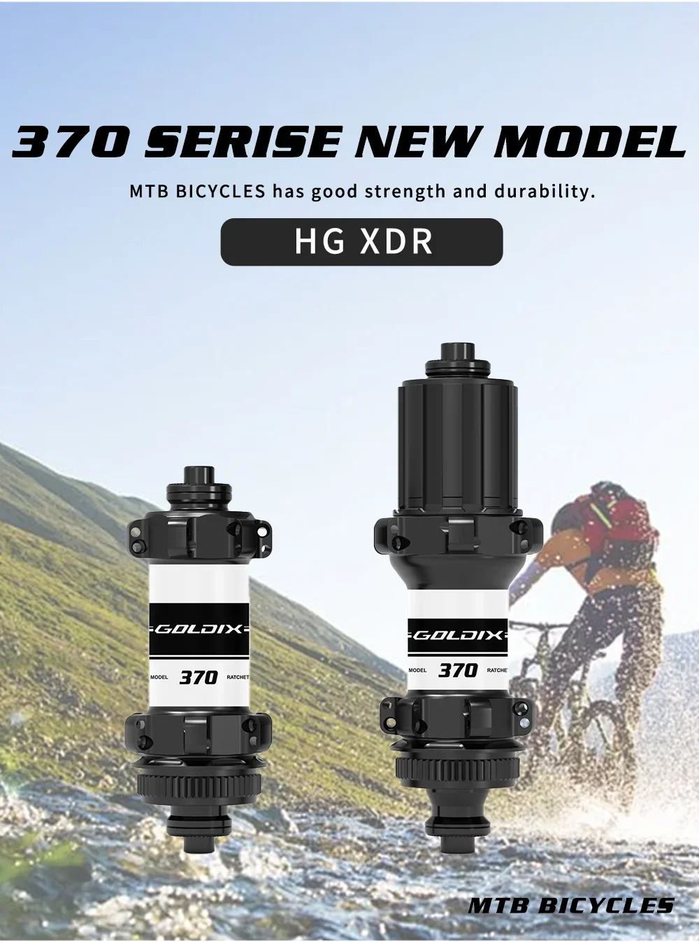 GOLDIX R370 Rennrad-Gravelbike-Nabe 24/28H Straight Pull Center Lock Scheibenbremse 36T Ratsche HG XDR Freilauf Steckachse Naben-Set 10-12S – Detail 5