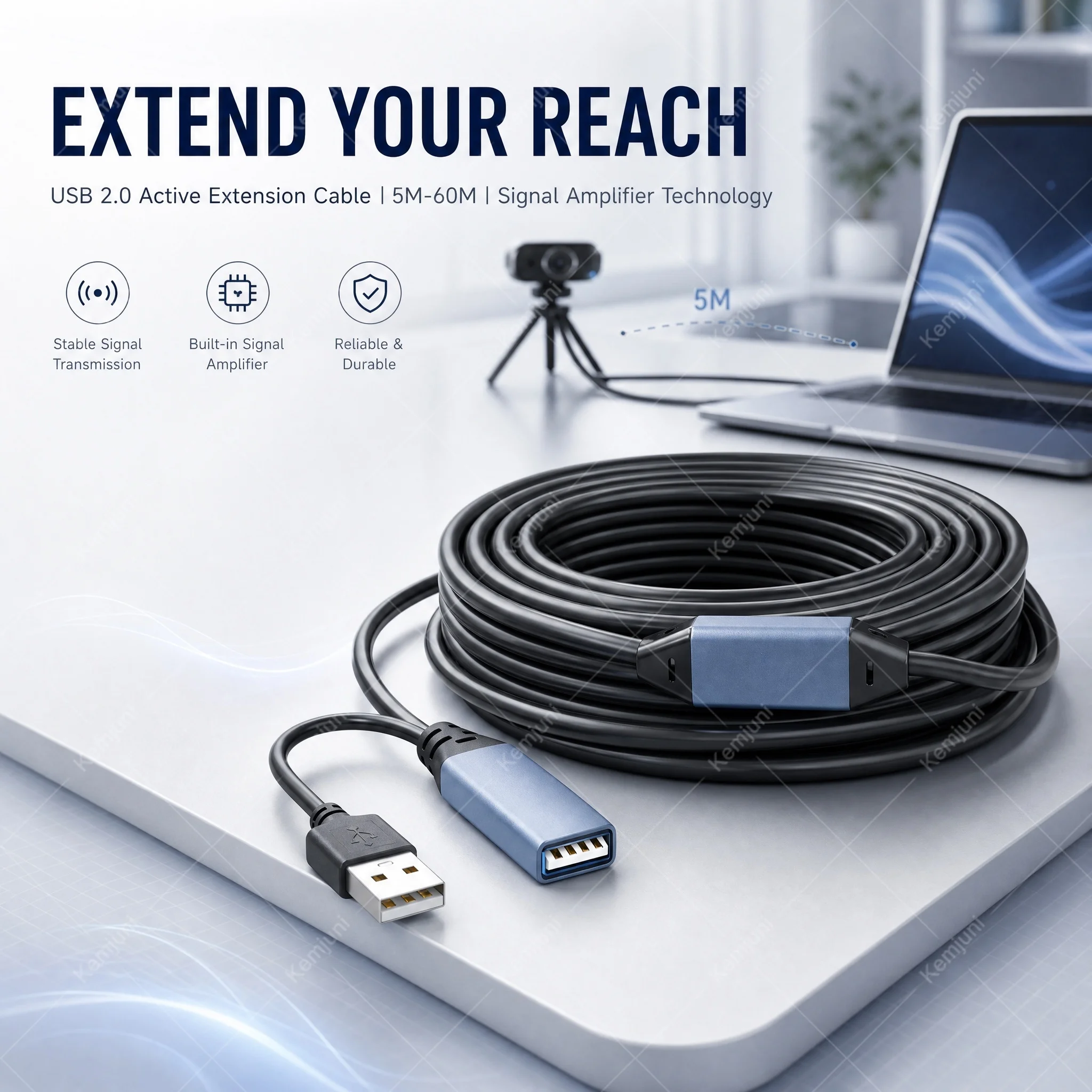

USB 2.0 Extension Cable 5M/10M/15M/20M/25M/30M Extension USB Cable Video Conference Camera Extension Cable Signal Enhancement